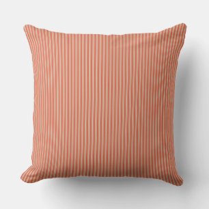 Orange Ticking Rand Cushion Kudde