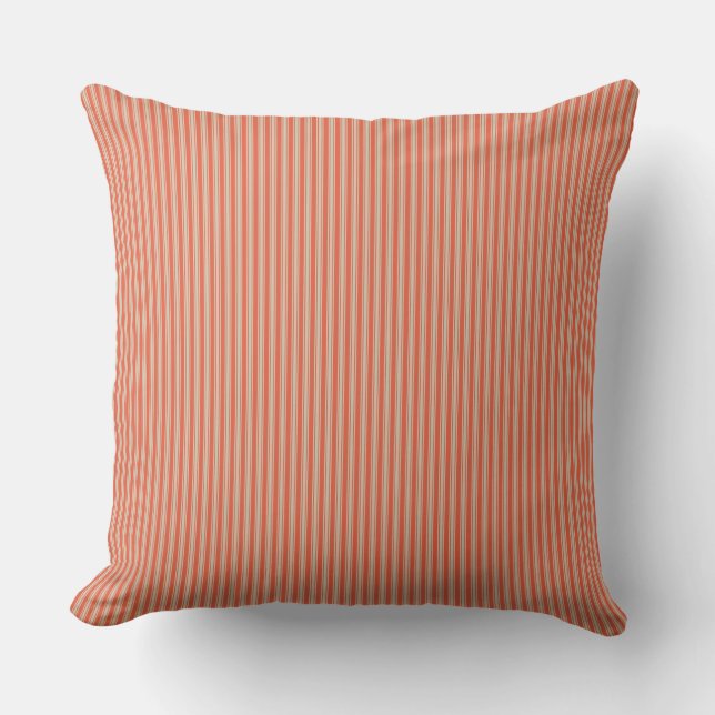 Orange Ticking Rand Cushion Kudde (Framsida)