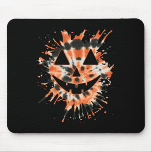 Orange Tie Dye Jack o lantern Ansikte - Hippie Hal Musmatta