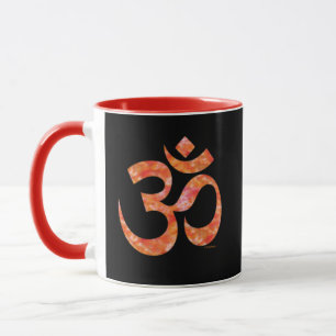 Orange Tie Dye Om Symbol Andlig Black Combo Mugg