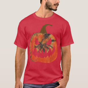 Orange Tie Dye Pumpkin Ansikte Jack o lantern Hall T Shirt