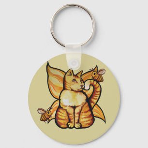 Orange tiger Fairy Cat Bees sommartid kattunge Nyckelring