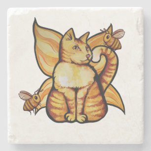 Orange tiger Fairy Cat Bees sommartid kattunge Stenunderlägg