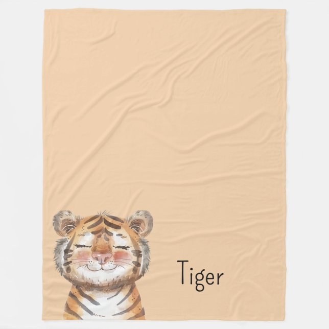 Orange Tiger Fleecefilt (Framsidan)