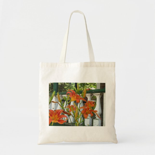Orange Tiger Lilies - Martha's Vineyard Tote Bag Tygkasse (Framsidan)
