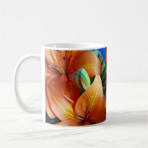 Orange tiger liljekaffe mugg