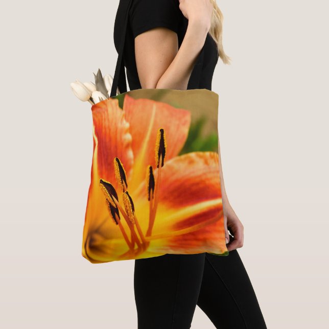 Orange Tiger Lily All over Print Bag Tygkasse (Närbild)