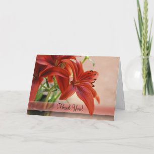 Orange Tiger Lily Close Photograph Tack Kort