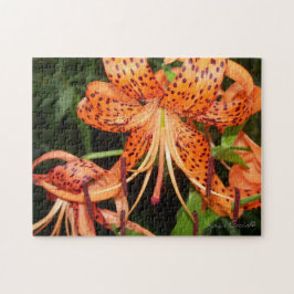 Orange Tiger Lily Flower Jigszle Puzzle Pussel
