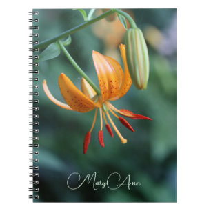 Orange Tiger Lily Photograph Anteckningsbok