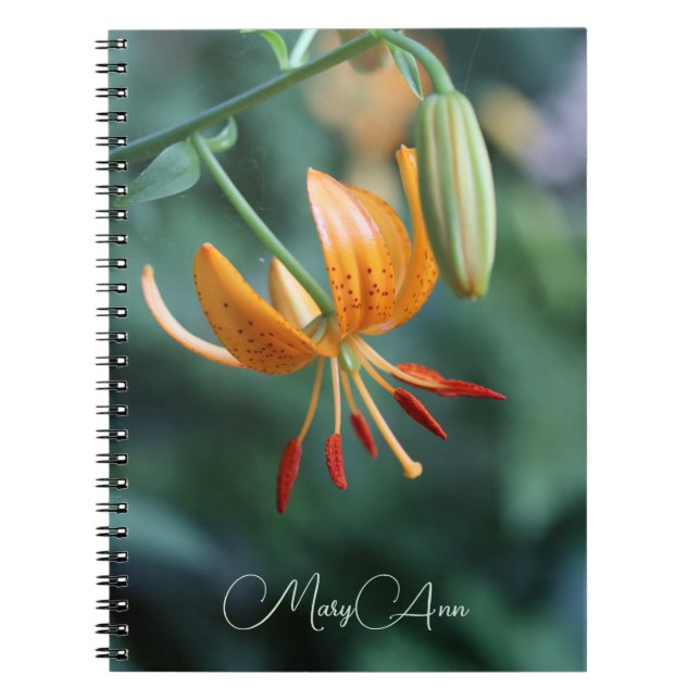Orange Tiger Lily Photograph Anteckningsbok (Framsidan)