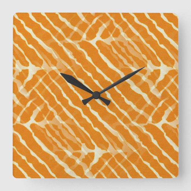 Orange Tiger Rand Canvas-utseende Fyrkantig Klocka (Framsida)
