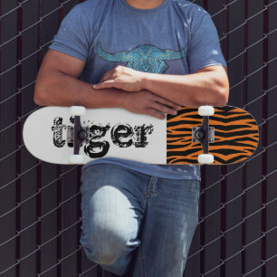 Orange Tiger Skin Mönster Old School Skateboard Bräda 21,6 Cm