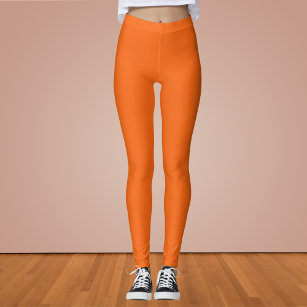 Orange Tiger Solid Färg Leggings