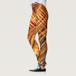 Orange till Brunstrimmig Leggings