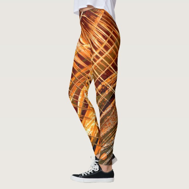 Orange till Brunstrimmig Leggings (Vänster)
