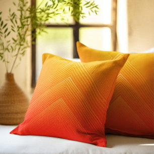 Orange till gultens geometriska omslag kudde