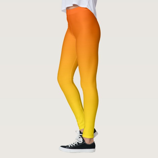 Orange till gultens övertoningsgrad leggings (Vänster)