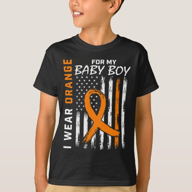 Orange till min son Pojke Leukemia-medvetenhet T Shirt (Framsida)