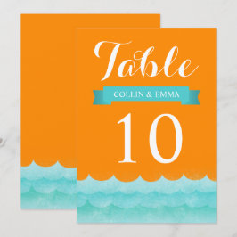 Orange till sjöss Nautiska Bordskort för Bröllop