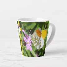 Orange Tip Butterfly Design Latte Mugg