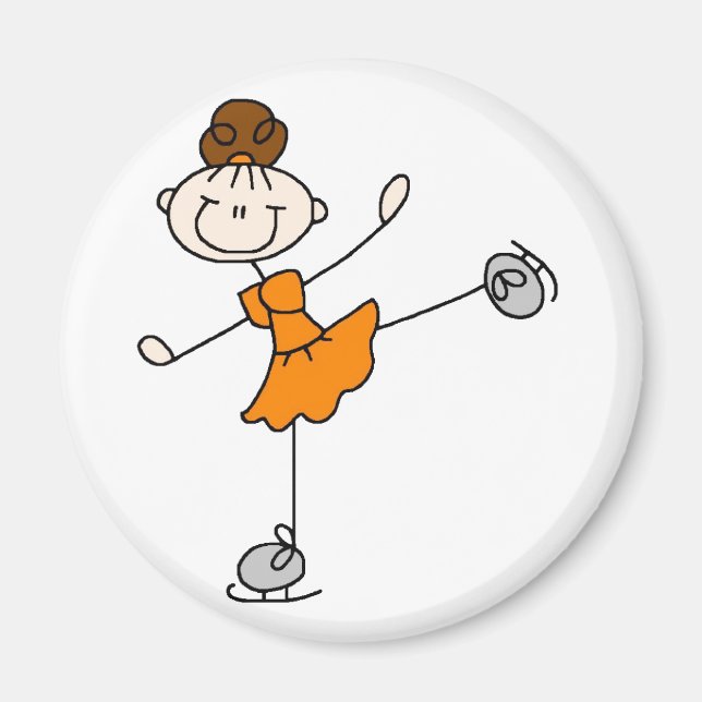 Orange Tjej Skridsko Magnet (Framsidan)