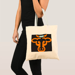 Orange tjurhuvud minimalist ko tygkasse