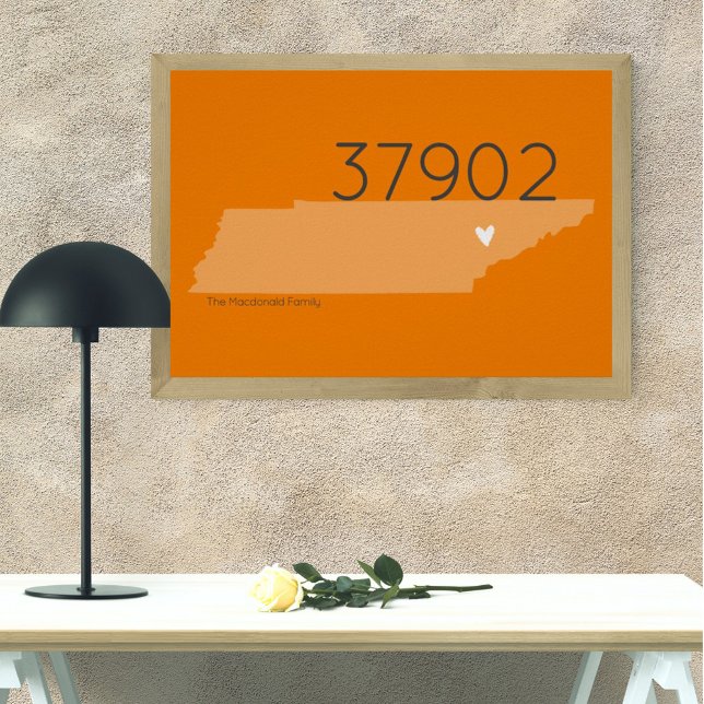 Orange TN Zip-kod Tennessee Disline Heart Poster (Skapare uppladdad)