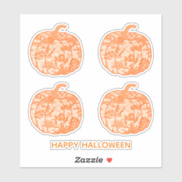 Orange Toile Pumpa Klistermärke Klistermärken
