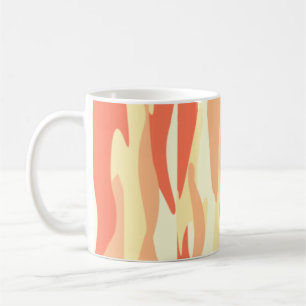 Orange Tone Abstrakt Camouflage Kaffemugg