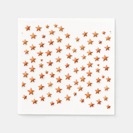 Orange Toner Stars: Födelsedagsfest Napkins Pappersservett