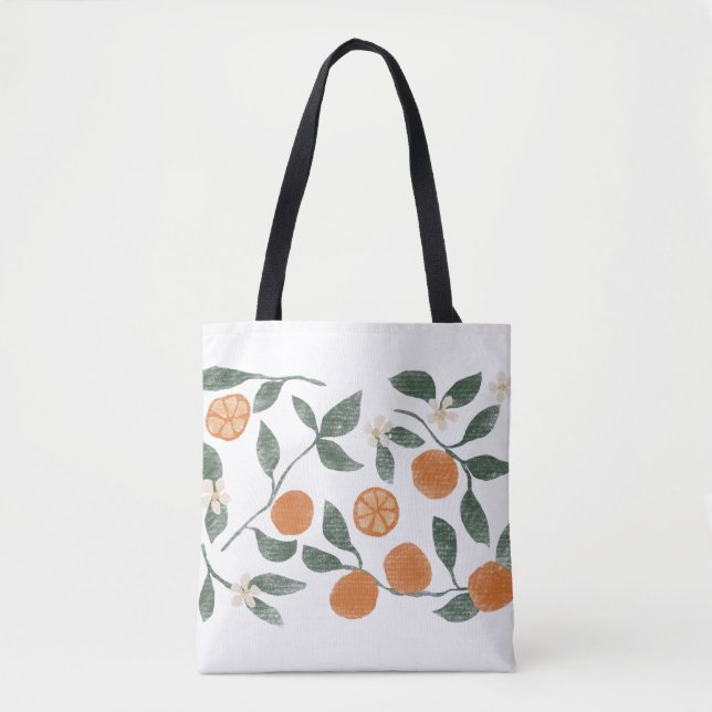 Orange Tote Bag Tygkasse (Framsida)