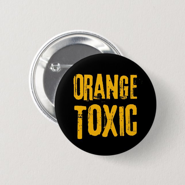 Orange Toxic Unti Trump Political Resistance  Knapp (Framsida & baksida)