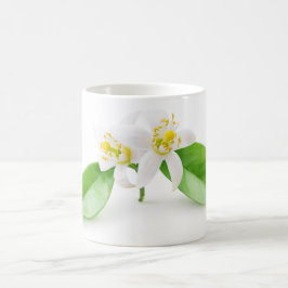 Orange träd blommor kaffemugg