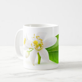 Orange träd blommor kaffemugg