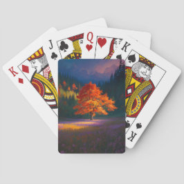 Orange Träd i den fredliga ängen Casinokort