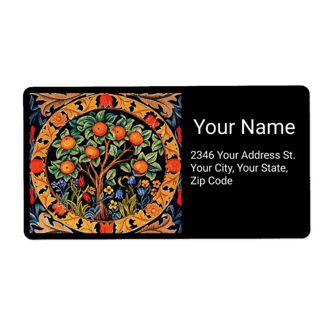 ORANGE TRÄD MED GRÖNT LÖV,FLÖDEN FRAKTSEDEL (Framsidan)