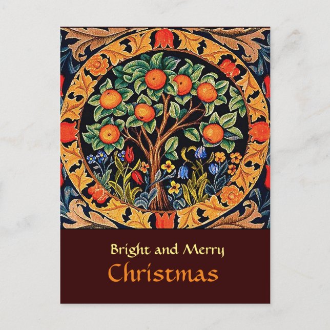 ORANGE TRÄD MED GRÖNT LÖV,FLÖDEN VYKORT (Framsida)