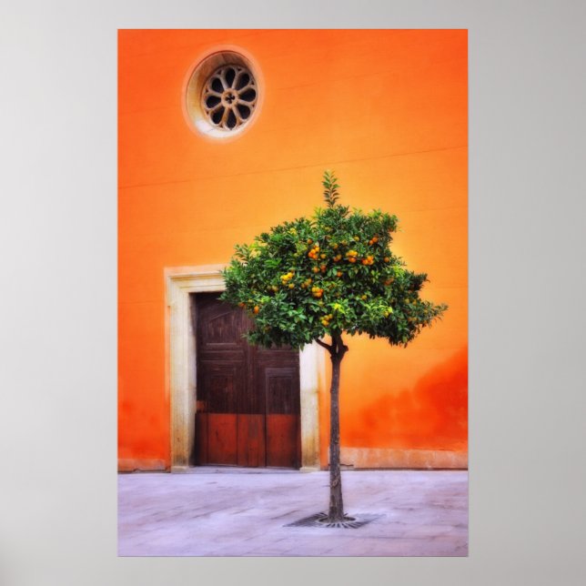 Orange Träd Mycket Söt Poster (Framsidan)