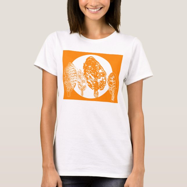 Orange Träd och Full Moon Tee Shirt (Framsida)