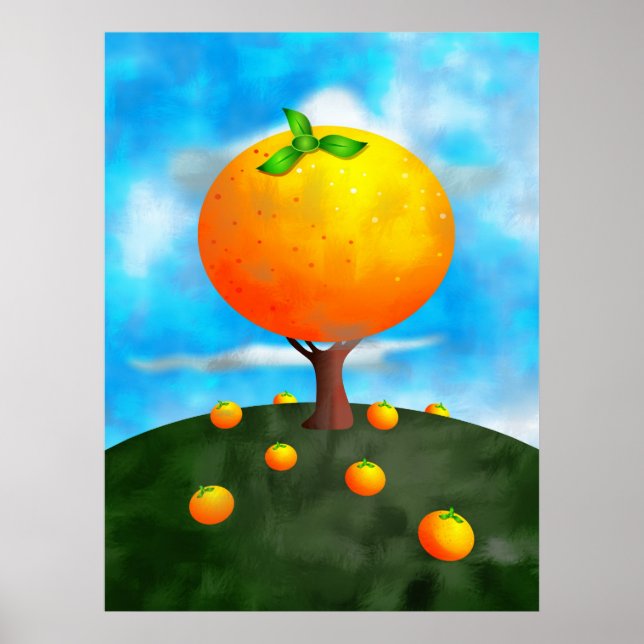 Orange Träd Poster (Framsidan)