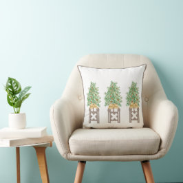 Orange träd Topiary Beige Chinoiserie Kudde