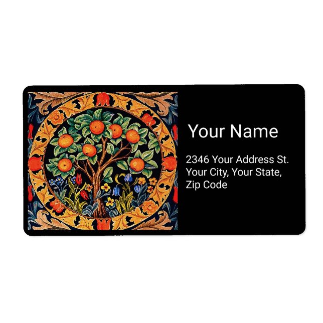 ORANGE TRÄD WITH GRÖNT LÖV,FLOWERS Black Label Fraktsedel (Framsidan)