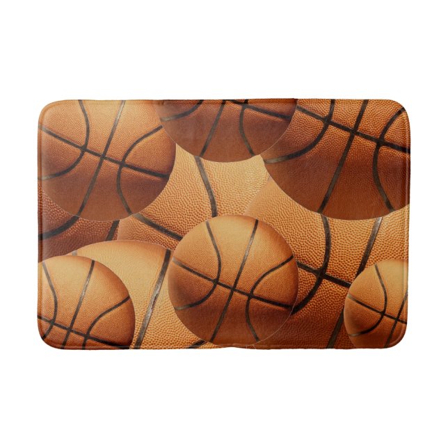 Orange Traditionell basketskulor Memory Foam Bathm Badrumsmatta (Framsidan)