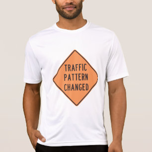 Orange Trafikkontroll Förändrad Väg Varnings Skylt T Shirt