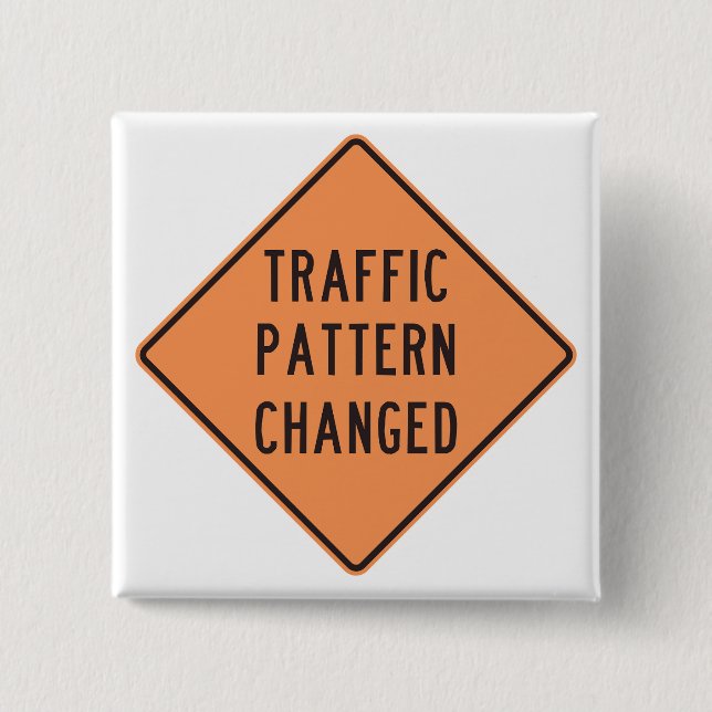 Orange trafikmönster ändrad vägsignal knapp (Framsida)
