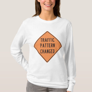 Orange trafikmönster ändrad vägsignal varningsskyl t shirt