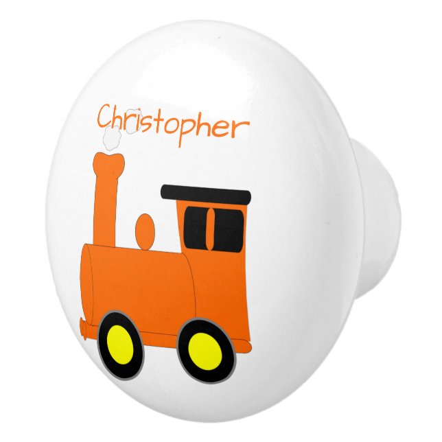 Orange Train Design Personalised Knopp (Höger)