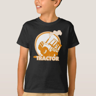 Orange traktorlantgårdmaskineri t-shirt