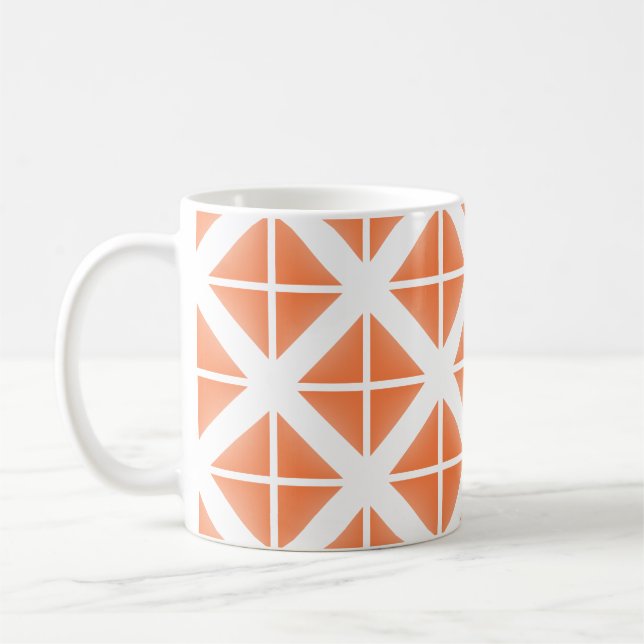 Orange Trendig Triangle Mönster Kaffemugg (Vänster)